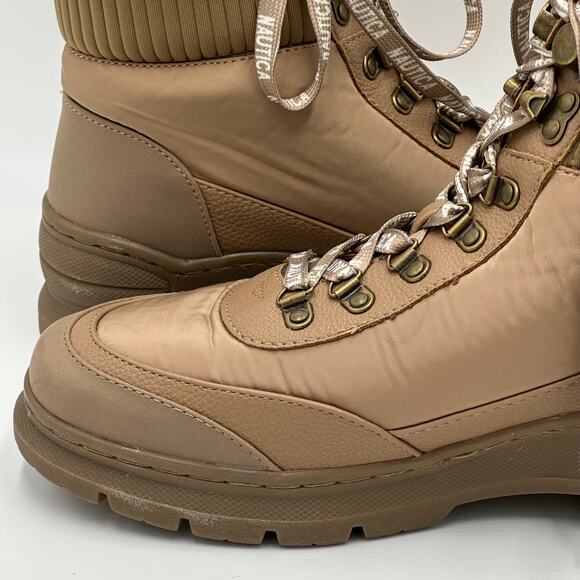 Vintage Y2K Nautica Lace Up Sabra Ankle Boots Booties Combat Tan Womens Size 8.5 - Picture 11 of 16